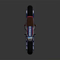 Wulong Motorcycle With Blue Red White Body Brown Seat And Large Tires