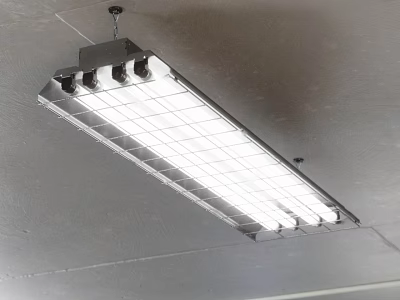Modern Metal Long Strip Grille Design Ceiling Mounted Chandelier Bright Lighting 3d model