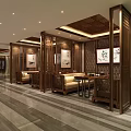 Traditional Chinese Hall Interior Design With Ink Painting Ceiling Calligraphy Artwork And Marble Floor