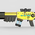 Futuristic Yellow And Black Weapon With Scope And Tech Design 3d model