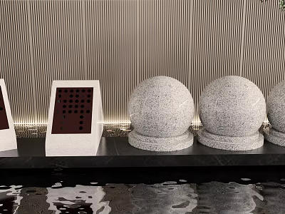 Modern car block stone car block stone road block stone car stop stone pier car stop stone stone column deceleration belt 3d model