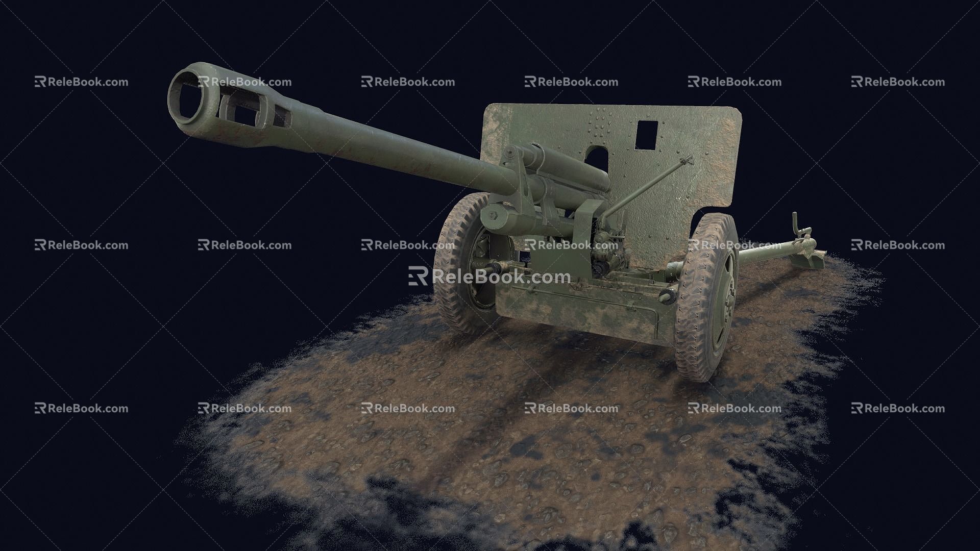 Cannon Cannon Barrel Mortar Weapon Military Heavy Artillery World War II War 3d model