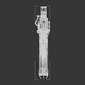 Futuristic Sci-Fi Weapon Featuring Mechanical Design Orange Glowing Parts And Long Barrel
