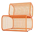 Modern Metal Mesh Lounge Chair With Green White Orange Color Options