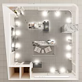 Modern Fashion Clothing Store Interior Design With Display Mannequins And Glass Windows