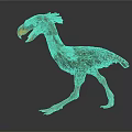 Prehistoric Flying Bird 3D Model with Standing Posture Detailed Feathers and Large Beak on Dark Background