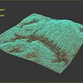 Red Textured Terrain Model With Irregular Surface Patterns And Color Variations 3d model