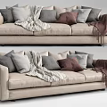 Modern three-seat sofa multiplayer sofa 3d model