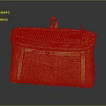 Cute Rabbit Resting in Handwoven Yellow Basket with Leather Straps on Gray Surface