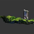 Ancient Circular Fortress With Central Tall Tower Surrounded By Green Vegetation