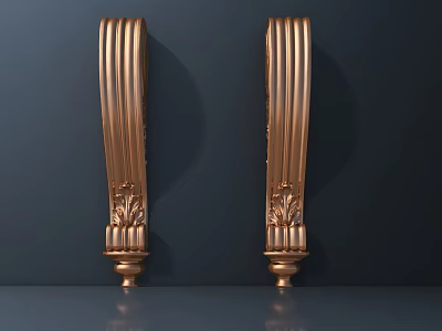 Ornate Golden Handles With Intricate Carvings And Classic Design For Furniture 3d model