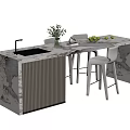 Modern Bar Chair Combination Nakajima Bar Combination 3d model