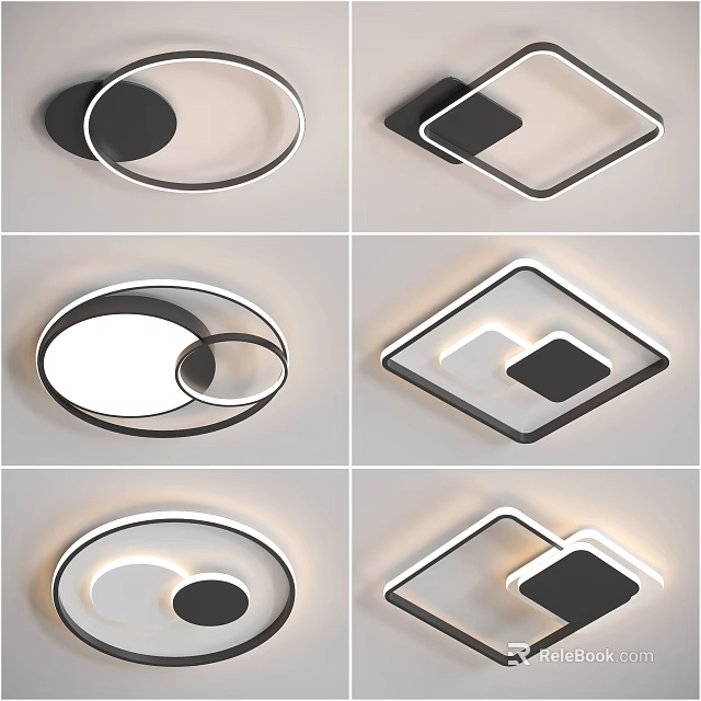Modern Geometric Ceiling Lights With Sleek Circular And Square Designs For Home 3d model