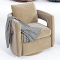 Stylish Single Sofa Collection in Various Colors with Plaid Blankets and Armrests