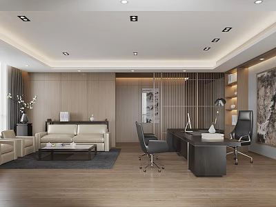 modern office boss office 3d model