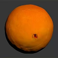 Fresh Ripe Juicy Orange With Round Shape Smooth Surface And Reflection On Dark Background