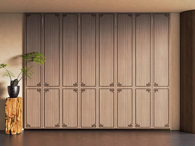 New Chinese Style Wall Panel 3d model