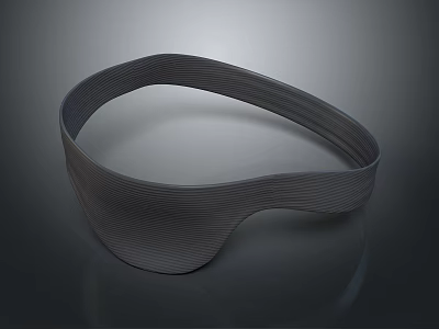 Gray Textured Curved Headband With Modern Design And Comfortable Fit 3d model
