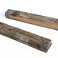 Two Long Rustic Aged Wooden Planks With Natural Texture And Weathered Surface 3d model