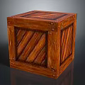 Vintage Wooden Box With Woven Texture Metal Rivets And Cubic Shape Design