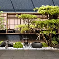 Tranquil Japanese Garden Design Featuring Trees Rocks Stone Lantern And Wooden Structure