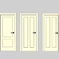 Light Colored Flush Doors With Various Panel And Glass Design Options 3d model