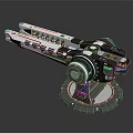 Futuristic Mechanical Weapon Design With Metal Barrel Array And Rotating Base