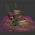 Rustic Tank With Vintage Metal Body Cannon And Sandy Ground Surface