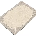 Square Beige Carpet With Radiant Textured Edge And Soft Surface For Home Decor 3d model