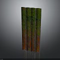 Modern Decorative Vertical Multi Panel Partition With Green Red Textured Surface