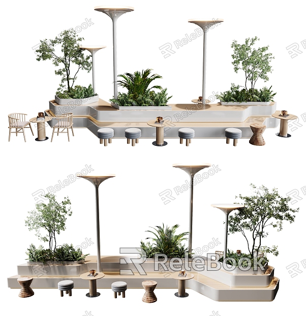 Sofa coffee table public area landscape seat model