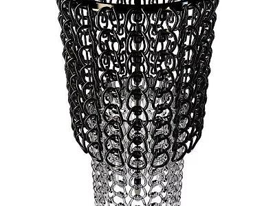 Tech Exhibition Hall Showcasing Innovative Woven Structure With Black And Silver Design 3d model