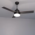 Modern Black Chandelier With Ceiling Fan Blades And White Light Fixture