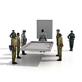 Game Movie Military Characters Standing Around Table In Strategic Scene