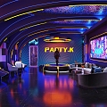 Science Fiction KTV KTV Hall Front Desk Science and Technology KTV Bar KTV KTV Party KTV 3d model