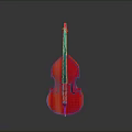 Vibrant Red Double Bass As Stylish Daily Life Item For Home Decoration And