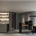 Modern Public Office Space Interior With Ergonomic Chairs Desks Computers And Lighting
