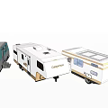 Capecroft Travel Trailers With Gray White Beige Exterior Roof Vents And Windows