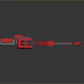 Red And Gray Robotic Arm With Articulated Joints And Mechanical Components
