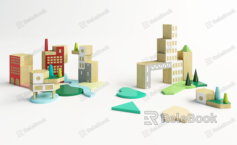 Modern Toy Building Blocks Entertainment Area model