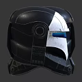 Futuristic Sci Fi Armored Helmet With Blue Light Front And Back View 3d model