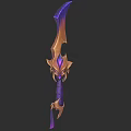 Fantasy Decorative Sword With Purple Gold Accents And Gemstone Embellished Handle