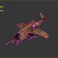 Futuristic Scifi Aircraft Model Featuring Brown Exterior And Weapon Details