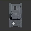 Blue Military Tank With White Cross Marking On Turret And Track Details