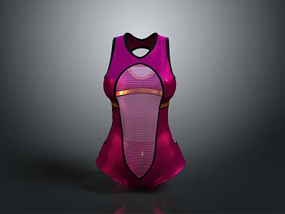 Pink Bodysuit With Mesh Design For Daily Comfortable Wear And Slimming Effect 3d model