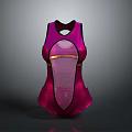 Pink Bodysuit With Mesh Design For Daily Comfortable Wear And Slimming Effect