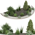 Modern Roadside Green Facilities With Curved Border Gravel And Various Shrubs