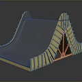 Modern Wooden Skateboard Ramp With Gray Sliding Surface And Sturdy Frame Design