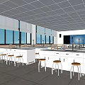 Modern laboratory tables and chairs experimental equipment school classroom desks and chairs desks 3d model
