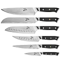 Double Wooden Knife Block Set With Sharp Stainless Steel Kitchen Knives